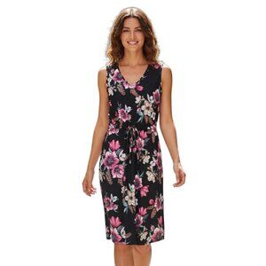 Floral Print Midi Dress‎ Sleeveless Casual Vacation with Drawstring. SZ XL. NWT